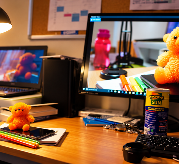 Ninu Films - Cozy Orange Plush Workspace